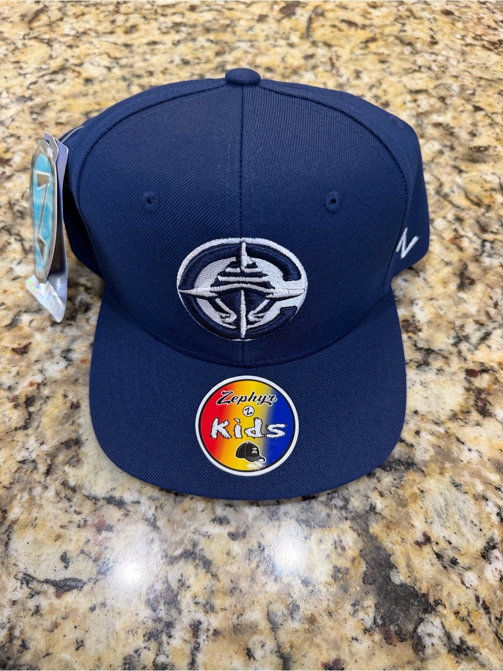 Zephyr Kids Navy Hat with White Embroidered clippers
